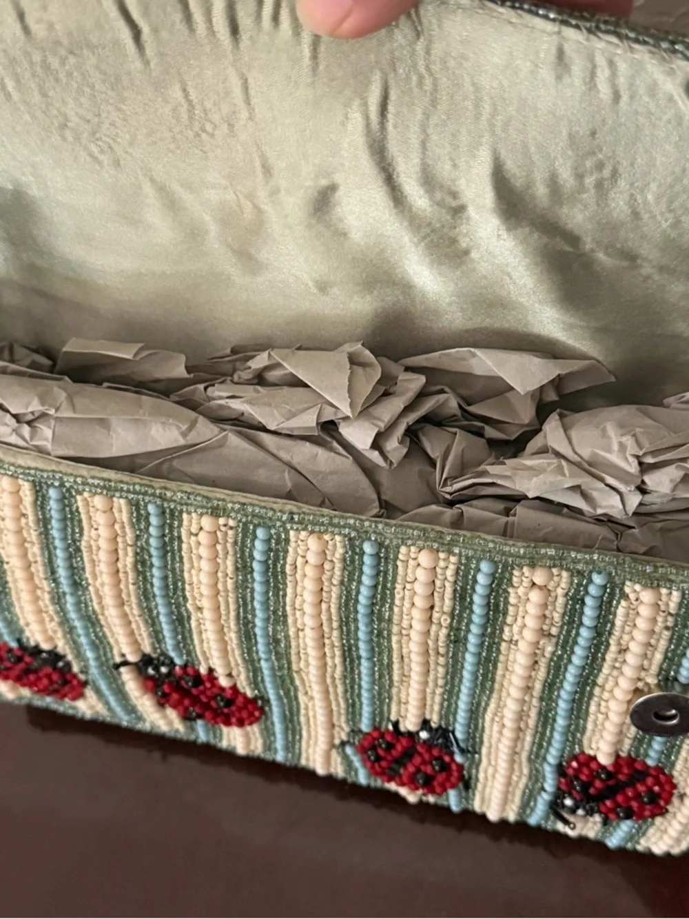 Viral Beaded Ladybug Shoulder Bag with charm - Picture 6 of 7